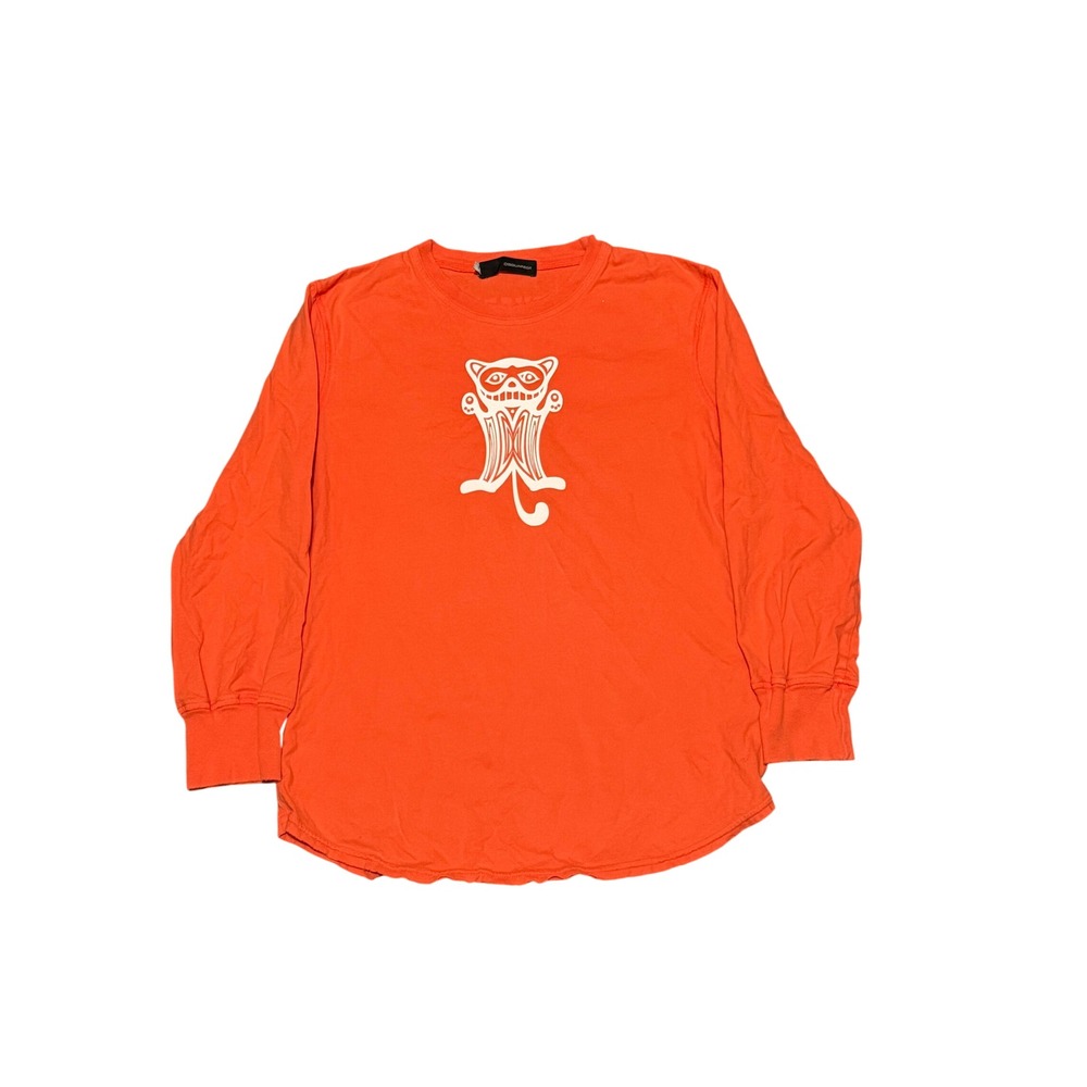 Dsquared2 Womens Orange Long Sleeve Cat Graphic T-Shirt Made in‎ Italy Size M